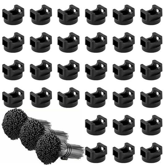 30 Pcs Magnetic Zip Tie Mounts with 300 Cable Ties Magnetic Cable Clips Magnet Cable Holder and Wire Holder for Cable Management Home Office Garage Marine Electrical Wiring (22mm)
