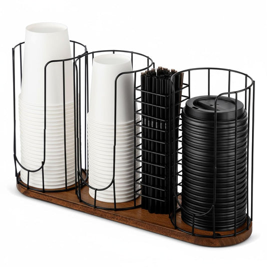 18oz Coffee Cup & Lid Dispenser with Base(4-compartment Single, Color 1)