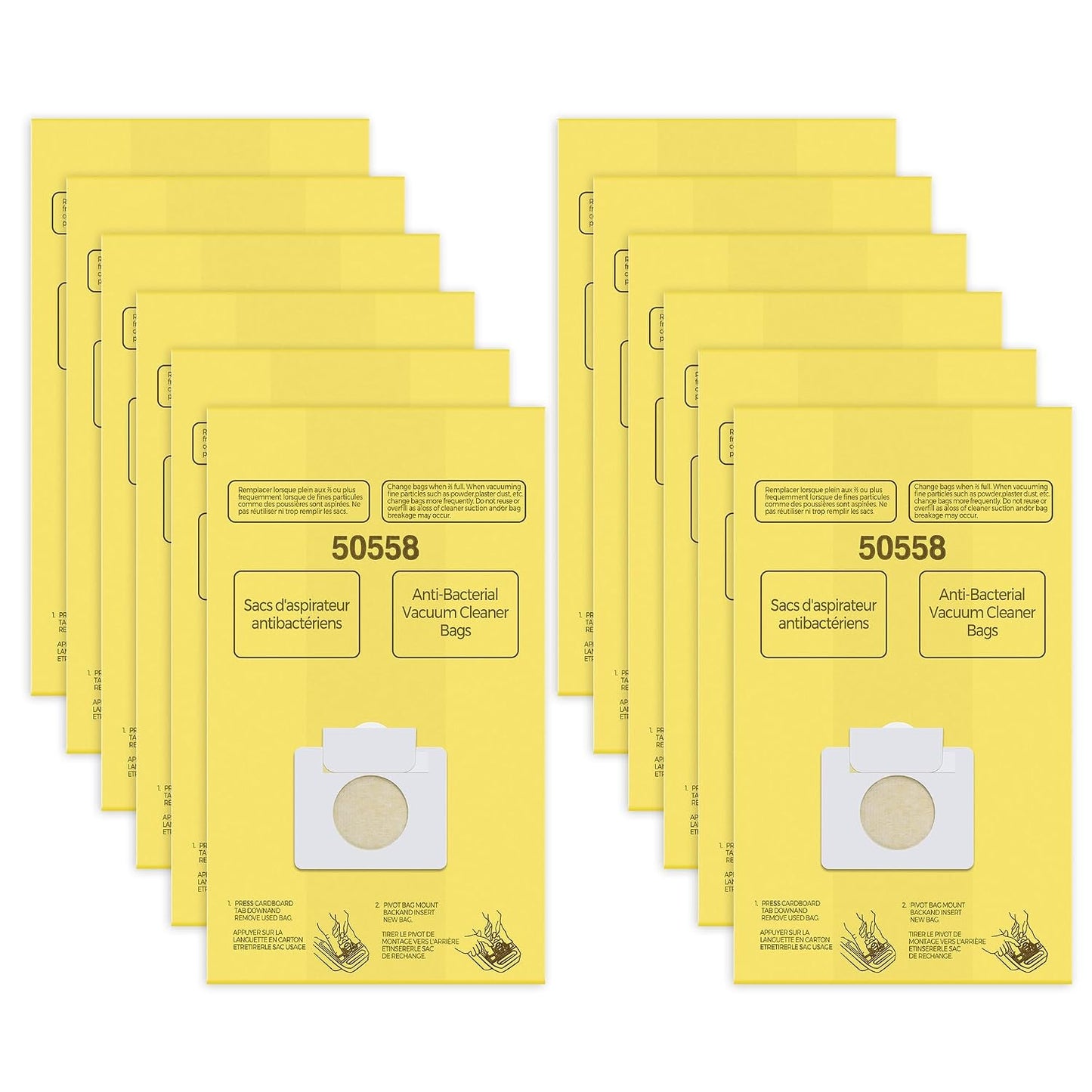50558 Canister Cleaner Bag Replacement for Kenmore Vacuum | 12 Pack 50558 Vacuum Bags Replacement for Type C/Q 5055, 50555, 50557, 50558 and Panasonic Type C-5, C-18 Vacuum bags
