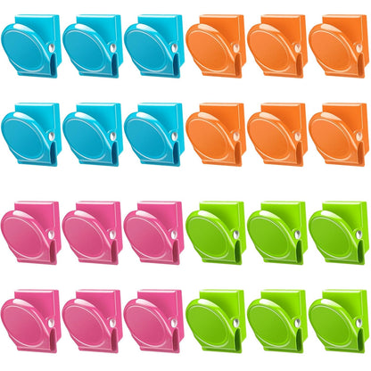 Magnetic Clips, 24 Pieces Magnetic Metal Chip Clips Fridge Magnets Refrigerator Whiteboard Locker Magnets Heavy Duty Clip Classroom Organization Teacher Must Haves School Supplies Accessories