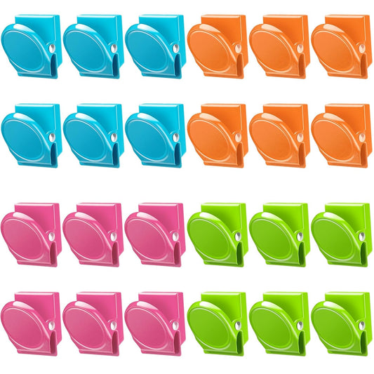 Magnetic Clips, 24 Pieces Magnetic Metal Chip Clips Fridge Magnets Refrigerator Whiteboard Locker Magnets Heavy Duty Clip Classroom Organization Teacher Must Haves School Supplies Accessories