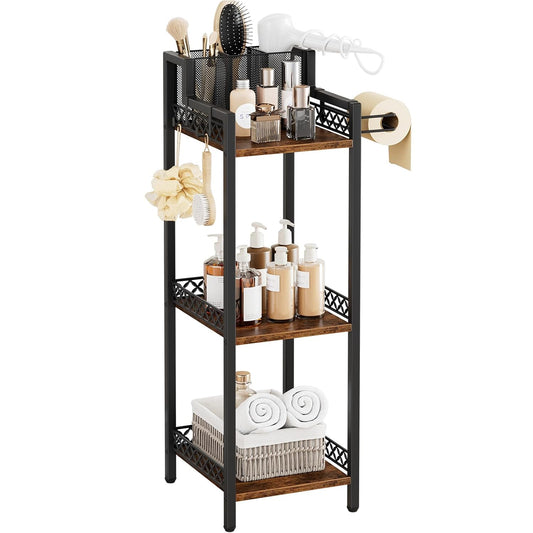 Bathroom Storage and Organizer Shelf Hair Dryer Ho... (Metal, Wood)