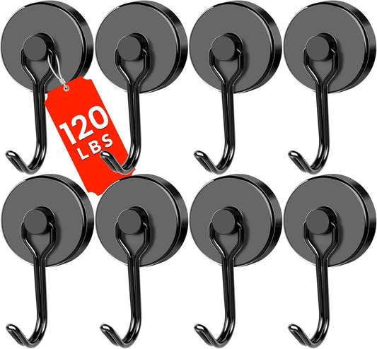 DIYMAG Magnetic Hooks,120LBS Heavy Duty 8 Pack 2026 Cruise Ship Essentials | Strong Magnets hook for Hanging Refrigerator Home Kitchen Office Grills Classroom