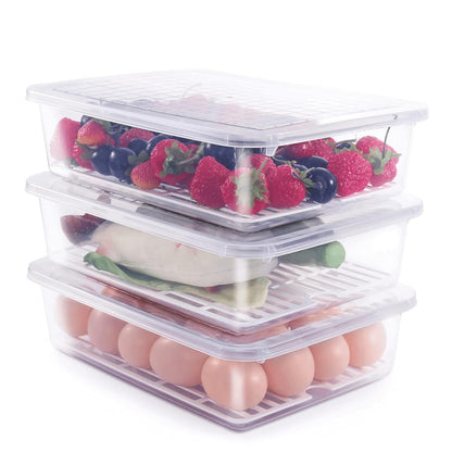 Food Storage Container, (3-Pack) Plastic Food Cont... (Clear | Polypropylene)