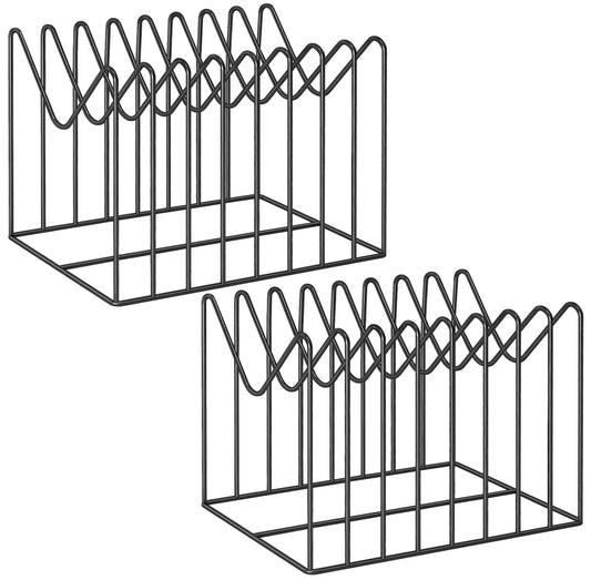 2 Sets Wire File Organizer for Desk,File Folder Ho... (Black | Alloy Steel)