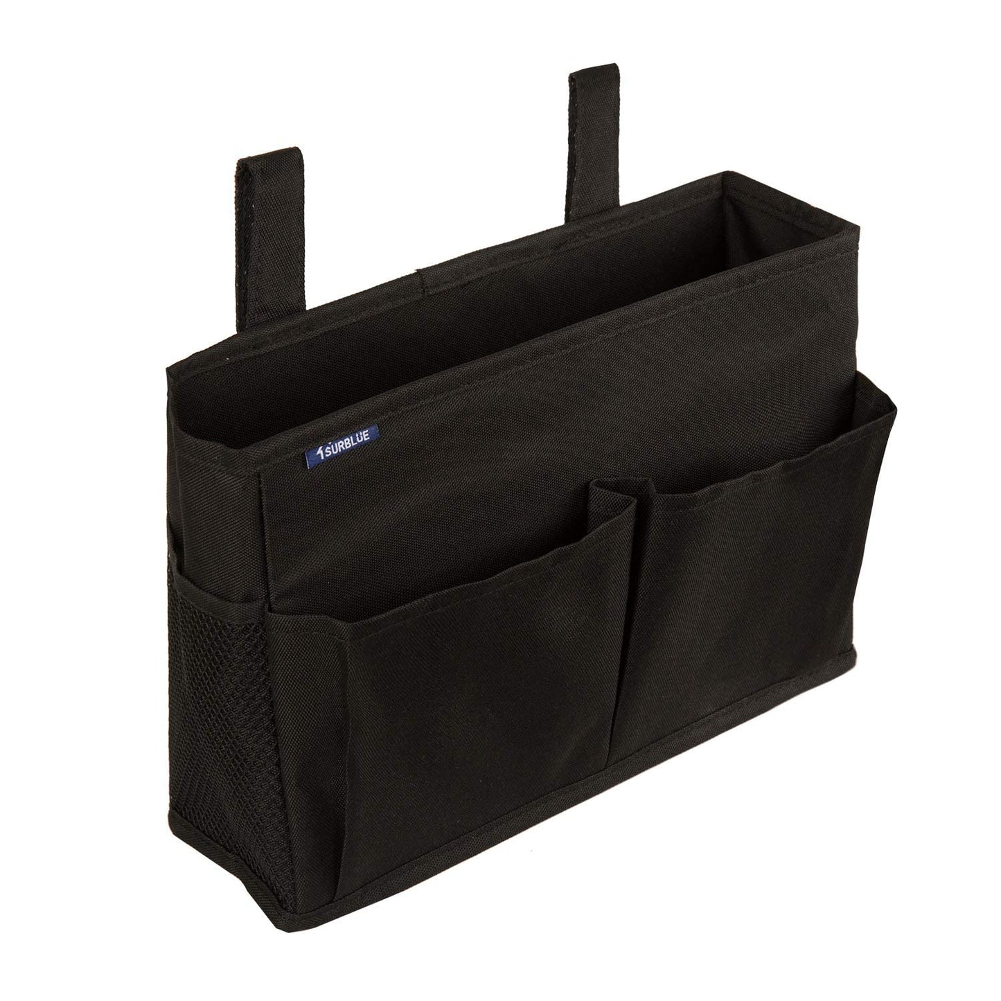 Surblue Caddy Hanging Organizer Bedside Storage Bag for Bunk and Hospital Beds, Black, Small