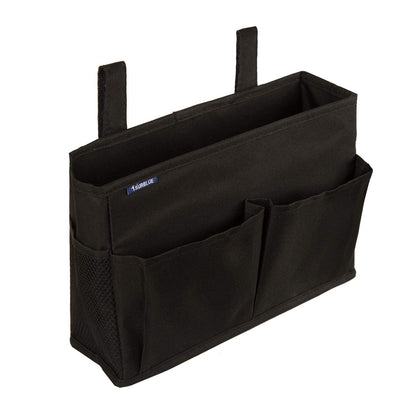 Surblue Caddy Hanging Organizer Bedside Storage Bag for Bunk and Hospital Beds, Black, Small