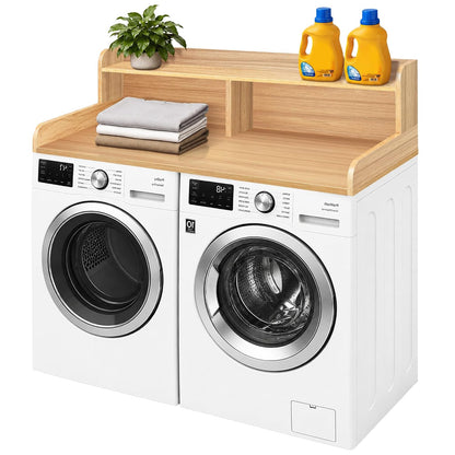 Royxen Laundry Countertop with Storage Universal Fit, Washer and Dryer Countertop with Shelf, Laundry Room Storage, 2-Tier Shelf (Oak)