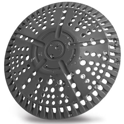 Shower Drain Hair Catcher, 5.5in Shower Hair Catcher Large Premium Silicone Drain Protector Strainer, Shower Drain Cover for Shower Room, Floor Drain, Bathroom Sink, Dark Grey
