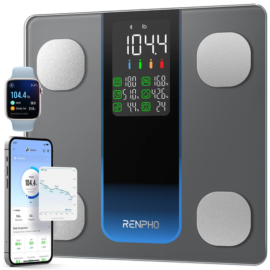 Smart Scale for Body Weight, Body Fat, BMI, 7-in-1... (Grey | Tempered Glass)