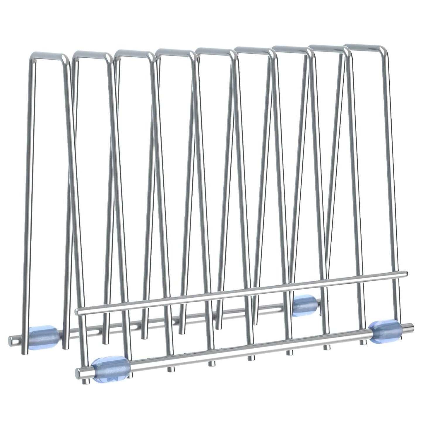 Reusable Storage Bags Rack, Drying Rack for Storage Bags, Stainless Stand for Reusable Freezer Containers & Vacuum Sealer Bags , File Organizer Desktop Storage, Kitchen Storage & Organization (Silver)
