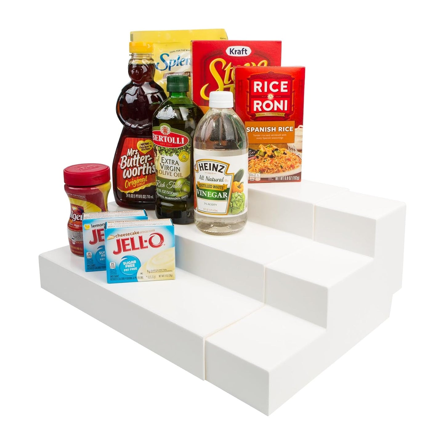 Dial Industries 3 Tier Expandable Kitchen Cabinet Shelf Organizer, Mega | Slides open to fit wide cabinets, Adds extra levels for canned goods and jars, Great for large pantries, cupboards or closets