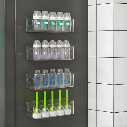 4Pack Clear Magnetic Baby Bottle Organizer for Ref... (4 Count | Clear | Clear)