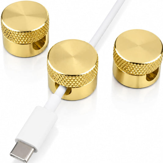 3PCS Premium Cord Holder for Nightstand, Computer... (Gold)