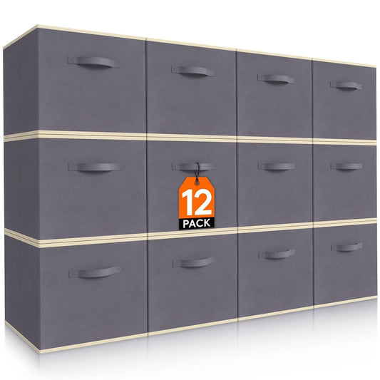Storage Cubes, 11 Inch Organizer Bins, 18L Gray, 1... (Gray)