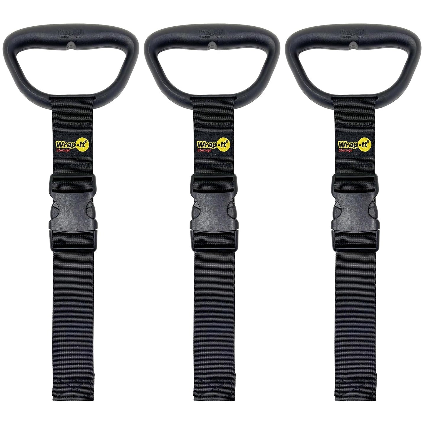 Clip 'n Carry Wrap-It Storage Straps - 25" (3-Pack) | Carrying Straps for Water Hose Storage and Extension Cord Holder