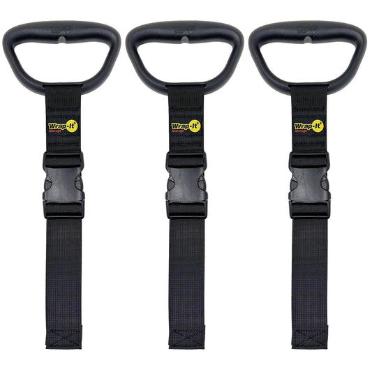 Clip 'n Carry Wrap-It Storage Straps - 25" (3-Pack... (Black)