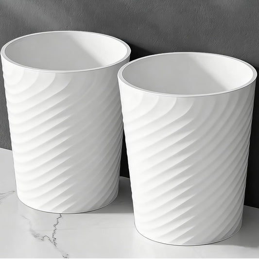 Bathroom Trash Can 1.8 Gallon Small Waste Basket G... (White | Polypropylene)
