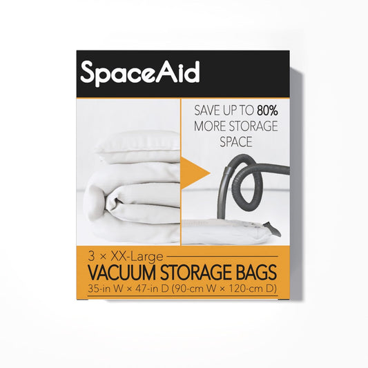 SpaceAid Jumbo Vacuum Storage Bags, Space Saver Sealer Compression Bags for Comforters, Blankets, Pillows, Bedding, Clothes (XX-Large 3 Pack)