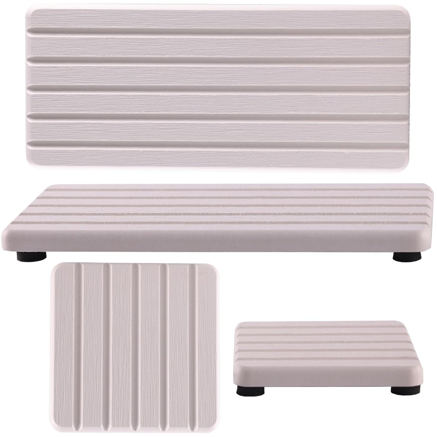 NiuYichee Set of 4 Water Absorbent Diatomite Coasters, Diatomaceous Earth Kitchen Soap Dish, Bathroom Trays, Water Absorbing Stone Used for Hand Soaps & Plants & Toiletries in The Modern Home