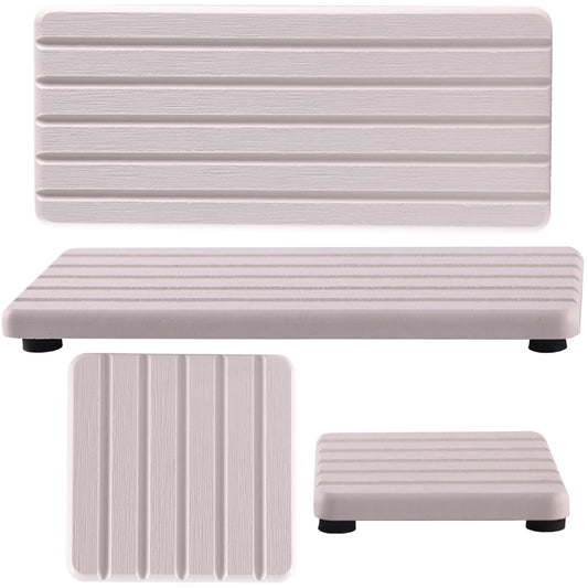 NiuYichee Set of 4 Water Absorbent Diatomite Coasters, Diatomaceous Earth Kitchen Soap Dish, Bathroom Trays, Water Absorbing Stone Used for Hand Soaps & Plants & Toiletries in The Modern Home