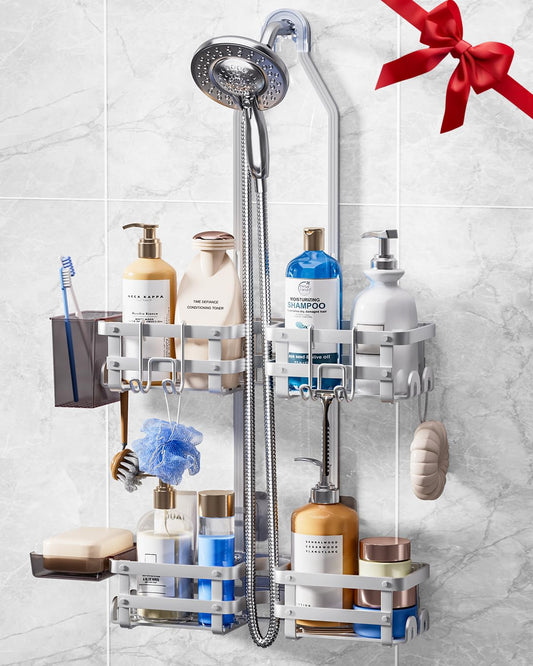 Aluminum Shower Caddy Hanging,Shower Caddy, Never... (Silver | Aluminum)