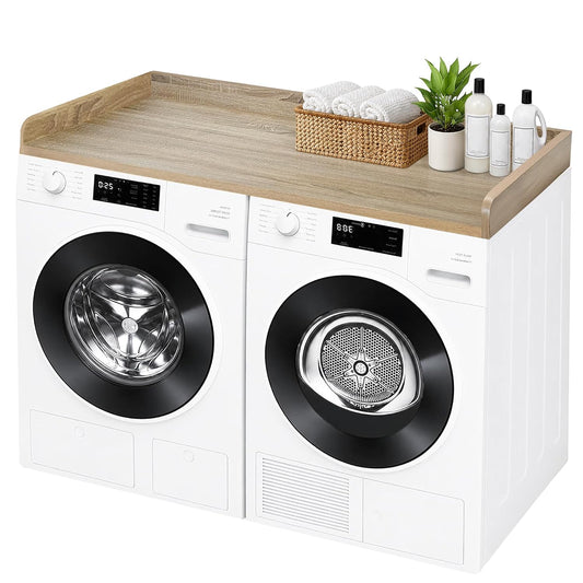 ROYXEN Washer Dryer Countertop, Laundry Countertop Solid Wood, Countertop for All Front-Loaded Washing Machine and Dryer, Extra Room for Laundry Room, White Oak