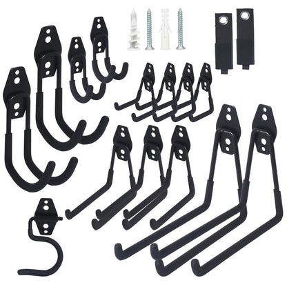 Moneek's Hardware 16 Pack Garage Storage Hook Anti-Slip Coating Heavy Duty Wall Mount Hooks for Hanging Bikes, Ladder, Garden Power Tools