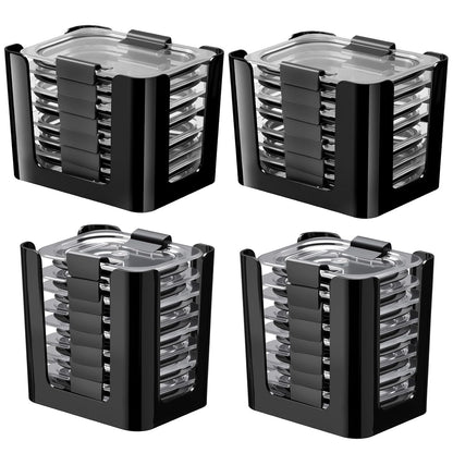 4 Pcs Lids Organizer for Rubbermaid Brilliance Lids | Stack-able Lid Storage, Holds 4.7 Cup, 3.2 Cup & 1.3 Cup Food Containers, Inside Cabinet