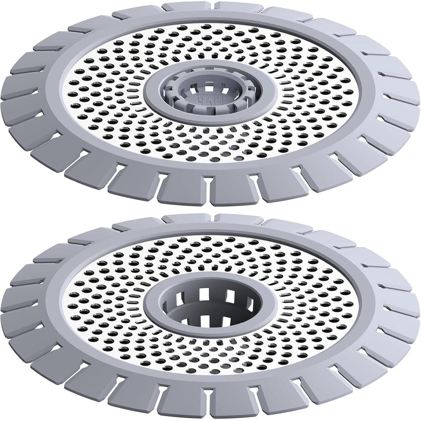QAP Shower Drain Hair Catcher, Stainless Steel Bathtub Strainer 2-Pack | Efficient clog prevention; Rustproof durable silicone; Easy cleanup rim; Universal snug tub fit