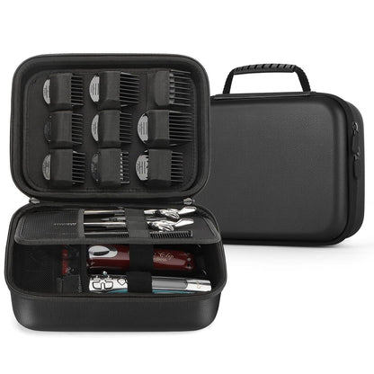 Hard Barber Accessories Case for Hair Clippers Cutting Barber Holder PU | Mens Hair Cutting, Barber Supplies Holder, Organizer Storage Bag, Guard Grooming Kit