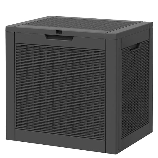 30 Gallon Outdoor Storage Box Waterproof, Outside Package Delivery Deck Boxes with Lockable Lid, Backyard Storage Bin For Garden Tools, Patio Cushions Accessories, Black