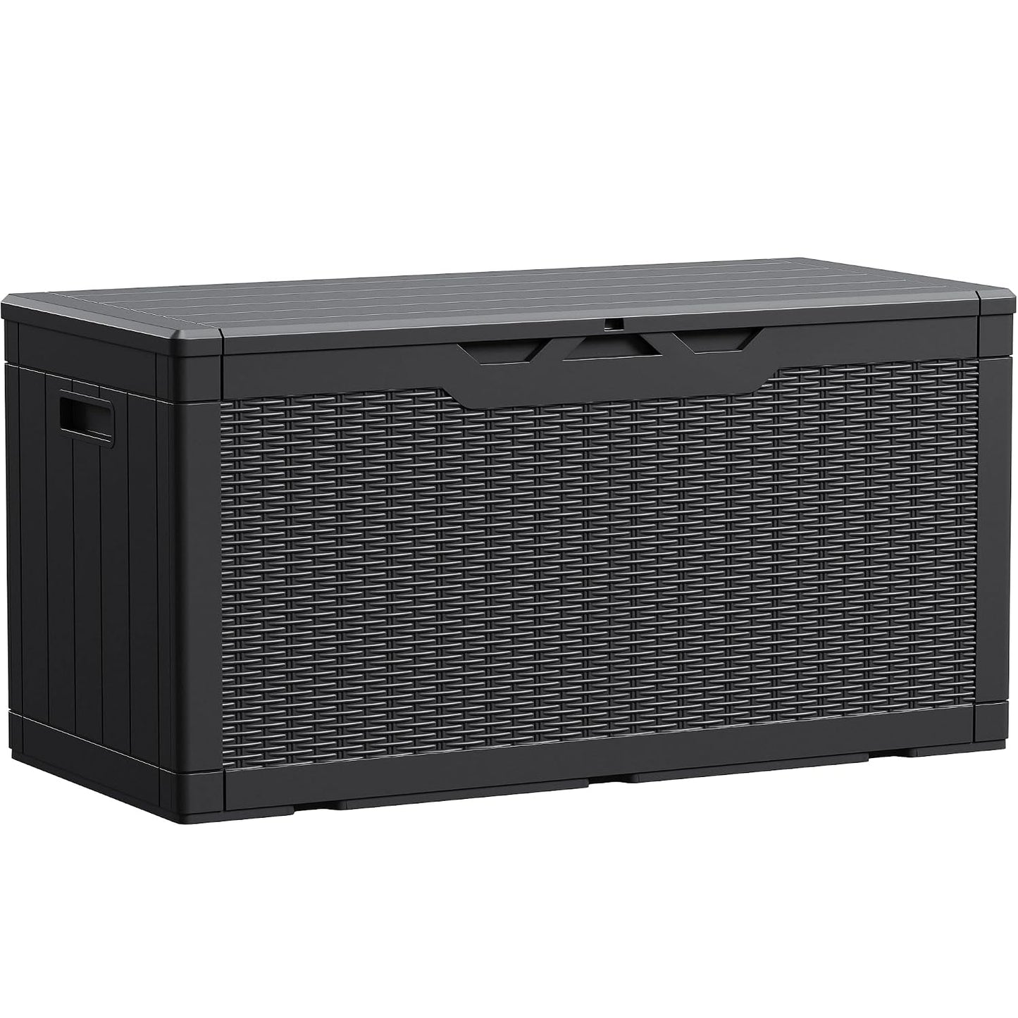 Devoko 100 Gallon Waterproof Resin Deck Box, Large Outdoor Storage Box | Indoor Outdoor Lockable Storage Container for Patio Furniture Cushions, Garden Tools & Pool Supplies