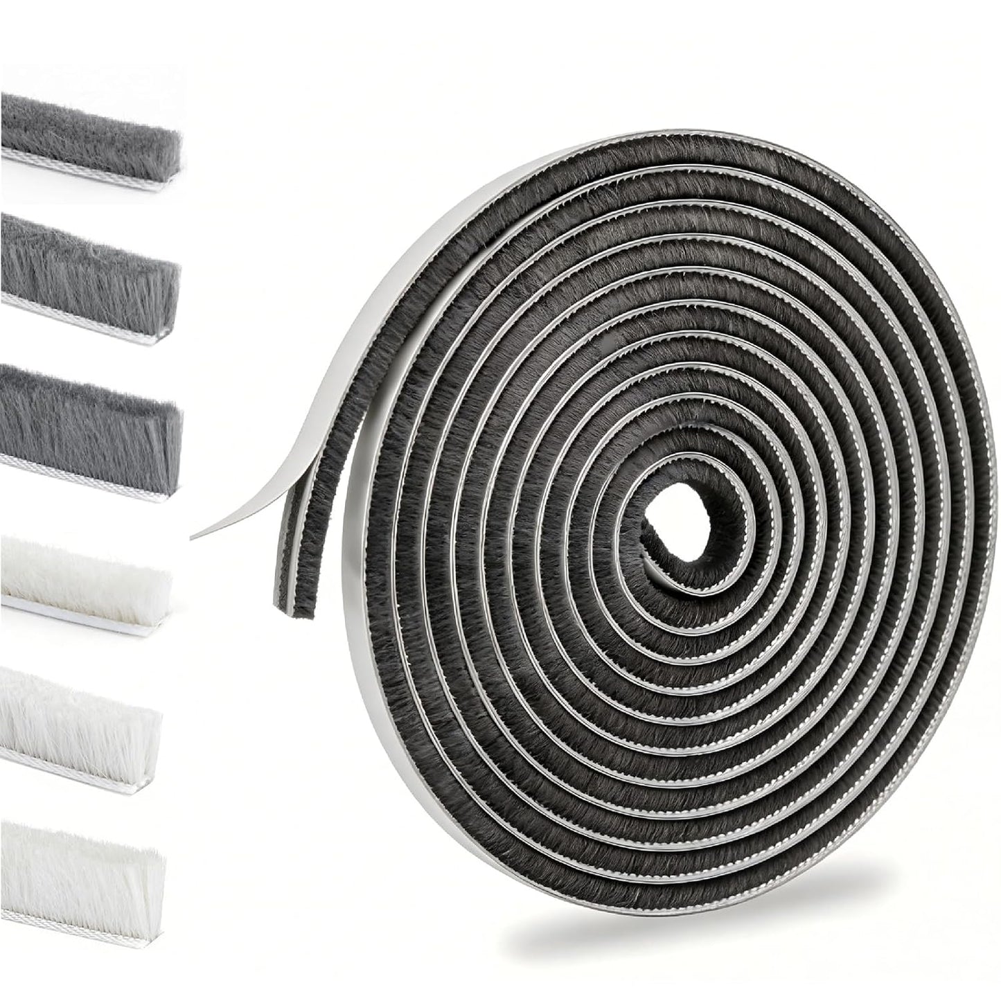 39.4FT Weather Stripping for Doors and Windows, Self-Adhesive Soundproofing Door Seal, Door Insulation for Sliding, Exterior, Frames and Front, 0.35'' Wide x 0.35'' Thick, Grey