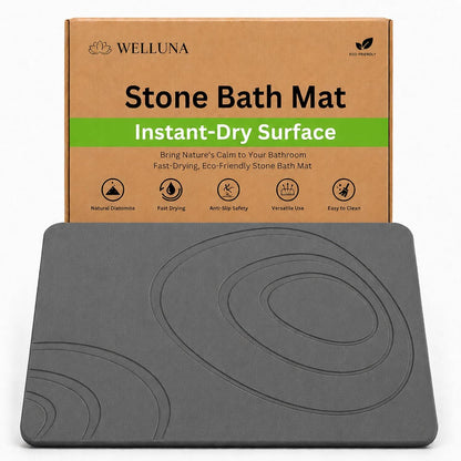 Stone Bath Mat for Bathroom – Quick Dry Diatomaceous Earth Shower Mat, Non-Slip Super Absorbent Diatomite Stone Bath Mats, Fast Drying Natural Floor Mat for Bathroom Kitchen (23.6"x15.4")