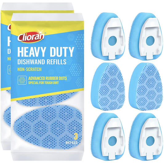 Scrub Dots Dishwand Refills Heads Sponge for Scotc... (4 Count | Blue Dots)