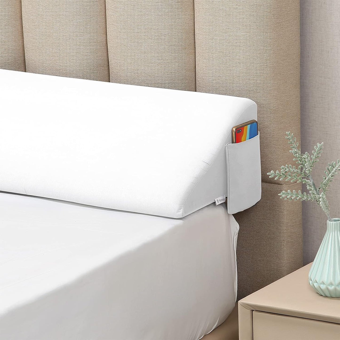 Vekkia Queen Size Bed Wedge Pillow for Headboard Gap,0-6" Gap Filler