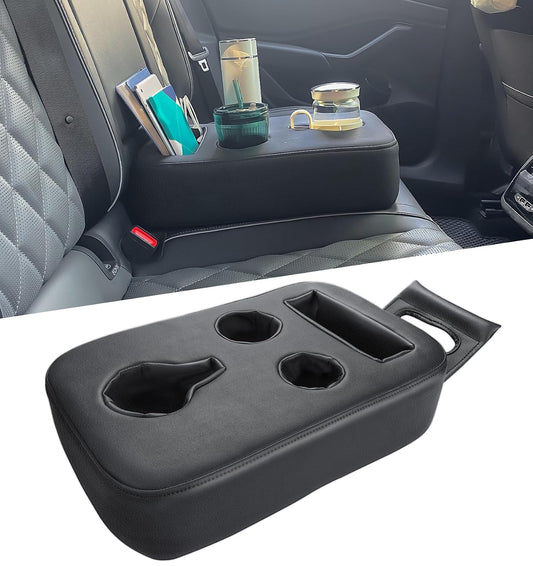 Sinvanho Car Cup Holder, Back Seat Cup Holder for Car Organizer | PU Leather Couch Sofa Bed Cup Holder Expander Tray, Boat Tray, Trucks, Minivans,SUVs,RVs,Vehicles,Holds Drinks,Remote,Snacks