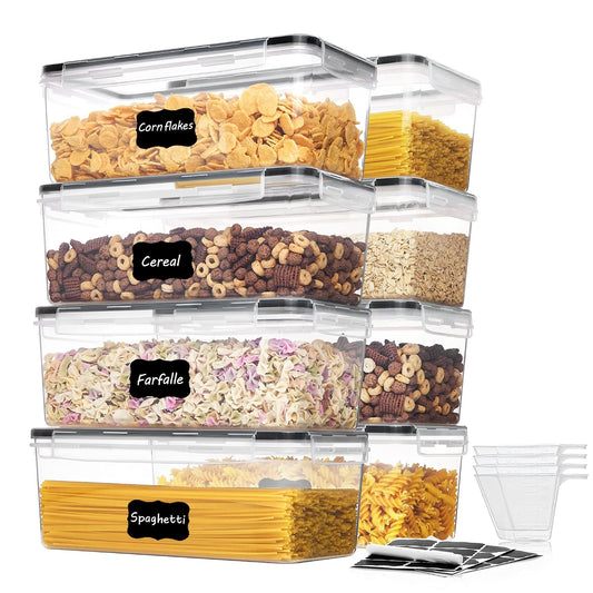 Vtopmart Pasta Storage Containers, 8 Pack, 3.2L Airtight Canisters