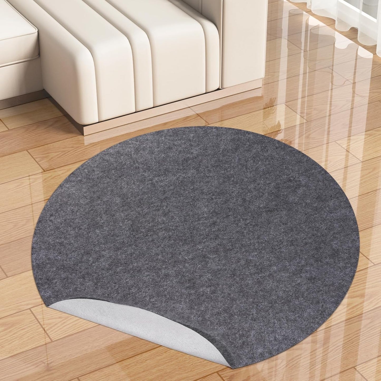 Non-Slip Rug Pads,Round 8 Ft Waterproof Extra Large Area Rugs Non Skid Rug Pad for All Floors and Finishes Durable Hardwood Floor Protective Felt Keeps Rugs in Place, Safe and Secure