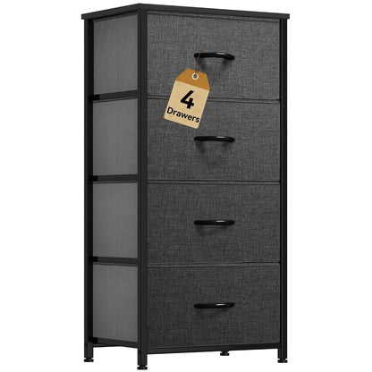 Storage Tower with 4 Drawers - Fabric Dresser, Org... (Fabric)