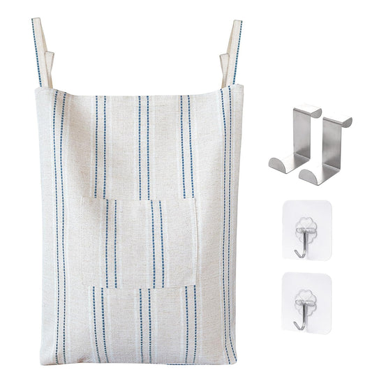 Farmhouse Hanging Laundry Hamper with 2 Hooks, Boh...