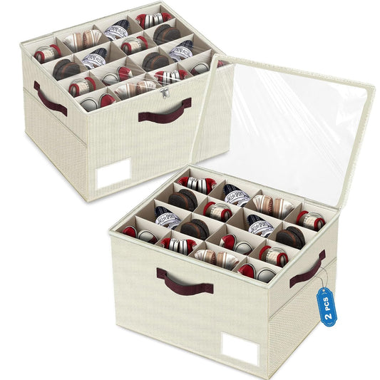 2 Pack Large Shoe Organizer for Closet, Adjustable... (2 Count | Beige | 800D fabric)