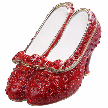 Ruby Slipper Trinket Box Jewelry Box, Gifts for Her, Mom Gifts, Hand Painted Decorative Box with Hinged Lid, Ring Earring Holder