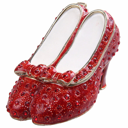 Ruby Slipper Trinket Box Jewelry Box, Gifts for Her, Mom Gifts, Hand Painted Decorative Box with Hinged Lid, Ring Earring Holder