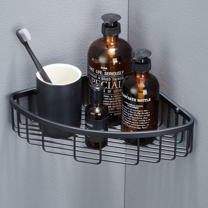 Bathroom Shower Caddy Corner Shelf, Corner-Hollow Design, Ultra Sturdy Rust-Proof Stainless Steel Shelf Organizer Shampoo Holder, Wall Mounted Storage Rack for Bathroom, Matte Black