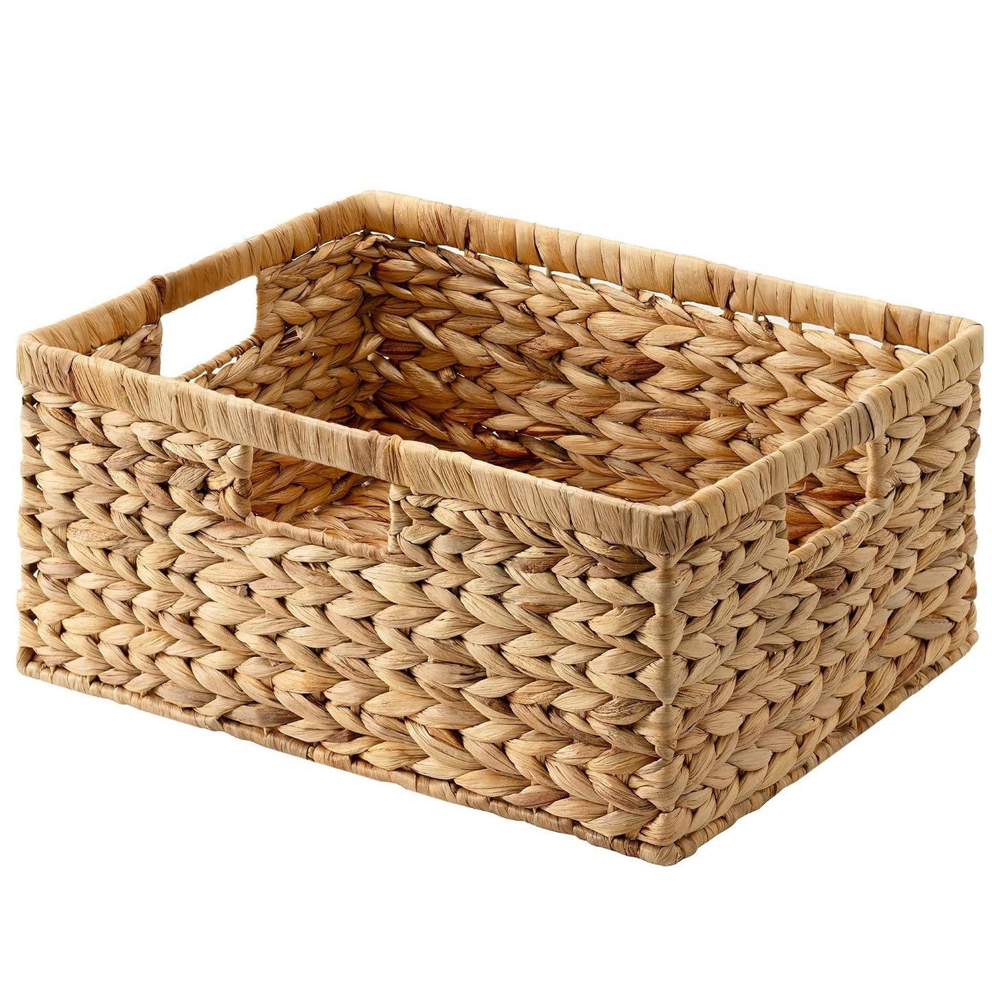StorageWorks Wicker Baskets for Storage,Wicker Storage Baskets,1-Pack | Water Hyacinth Wicker Storage Baskets for Shelves,Large Wicker Baskets for Organizing,Woven Basket for Storage,Large Basket