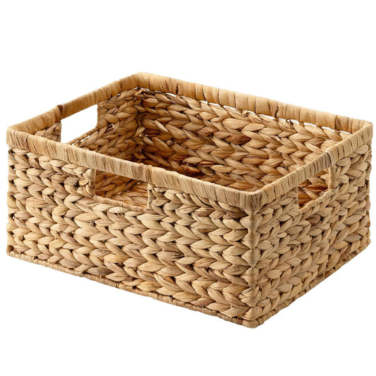 StorageWorks Wicker Baskets for Storage,Wicker Storage Baskets,1-Pack | Water Hyacinth Wicker Storage Baskets for Shelves,Large Wicker Baskets for Organizing,Woven Basket for Storage,Large Basket