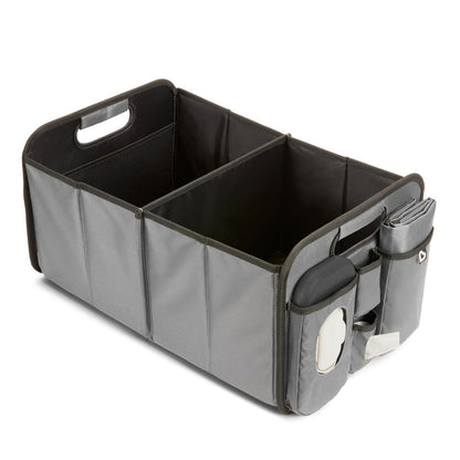 Munchkin Out-n-About Trunk Organizer for SUVs and Cars with Portable Changing Pad and Wet Baby Wipes for Diaper Changes On-the-Go, Collapsible, Grey
