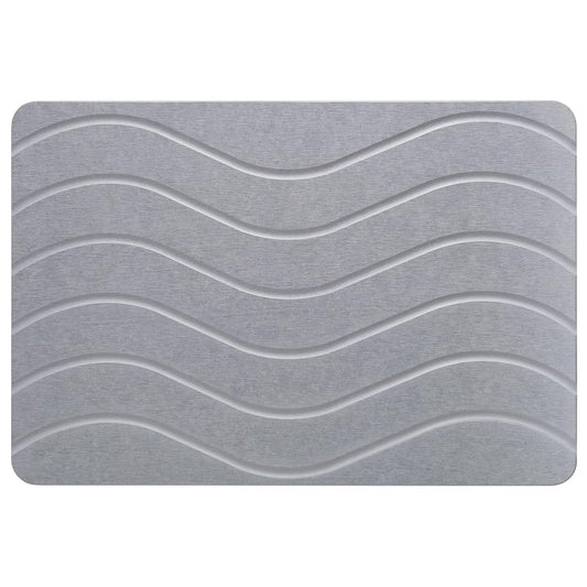 Absorbent Stone Bath Mat, Diatomaceous Earth Shower Mats, Non-Slip Water Absorbing Diatomite Stone Mat for Bathroom Floor, Quick-Drying Easy to Clean (23" x 16" Gray)